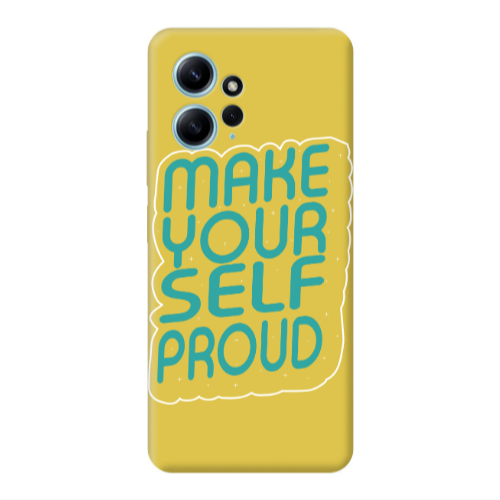 Xiaomi Redmi Note 12 4G Make Your Self Proud Yellow Colored Silicone TPU Θήκη