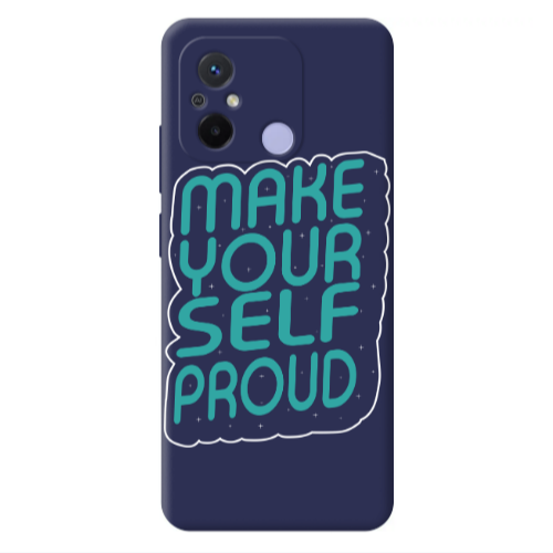 Xiaomi Redmi 12C Make Your Self Proud Dark blue Colored Silicone TPU Θήκη