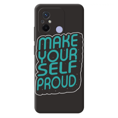 Xiaomi Redmi 12C Make Your Self Proud Black Colored Silicone TPU Θήκη