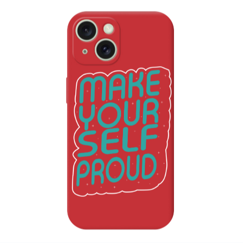 Apple iPhone 15 Make Your Self Proud Red Colored Silicone TPU Θήκη