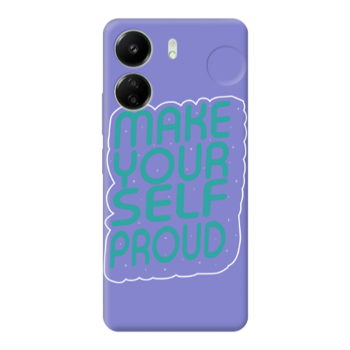 Xiaomi Redmi 13C Make Your Self Proud Purple Colored Silicone TPU Θήκη
