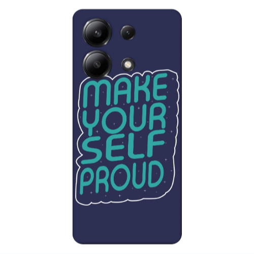 Xiaomi Redmi Note 13 4G Make Your Self Proud Dark blue Colored Silicone TPU Θήκη