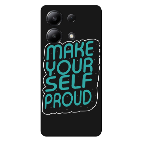 Xiaomi Redmi Note 13 4G Make Your Self Proud Black Colored Silicone TPU Θήκη