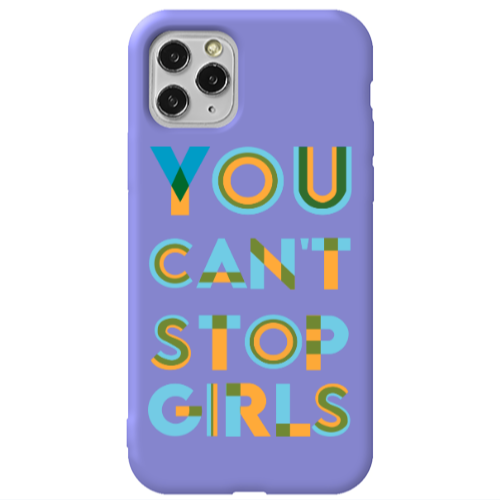 Apple iPhone 11 Pro You Cant Stop Girls Purple Colored Silicone TPU Θήκη