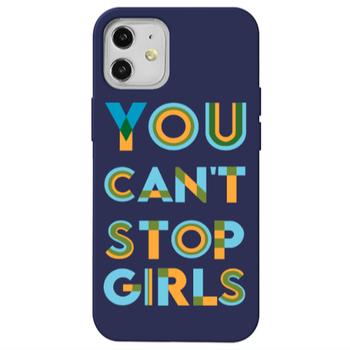 Apple iPhone 12 You Cant Stop Girls Dark blue Colored Silicone TPU Θήκη
