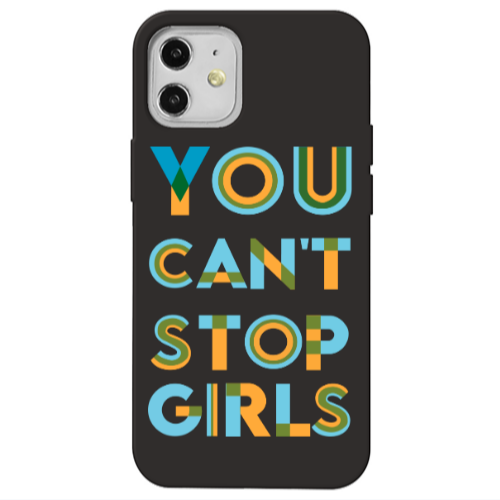 Apple iPhone 12 You Cant Stop Girls Black Colored Silicone TPU Θήκη