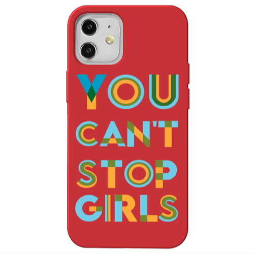 Apple iPhone 12 You Cant Stop Girls Red Colored Silicone TPU Θήκη