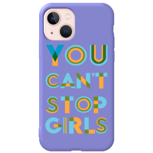 Apple iPhone 13 You Cant Stop Girls Purple Colored Silicone TPU Θήκη