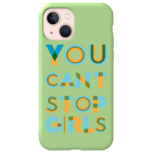 Apple iPhone 13 You Cant Stop Girls Light Green Colored Silicone TPU Θήκη