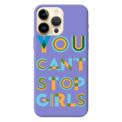 Apple iPhone 13 Pro Max You Cant Stop Girls Purple Colored Silicone TPU Θήκη