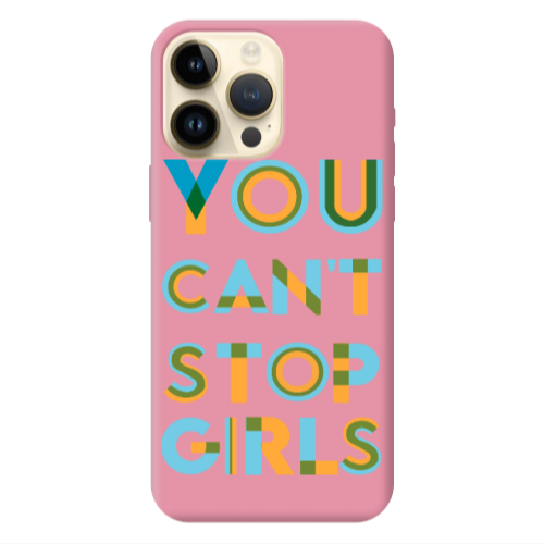 Apple iPhone 13 Pro Max You Cant Stop Girls Pink Colored Silicone TPU Θήκη
