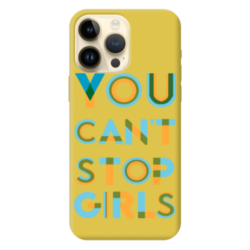 Apple iPhone 13 Pro Max You Cant Stop Girls Yellow Colored Silicone TPU Θήκη