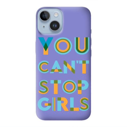 Apple iPhone 14  You Cant Stop Girls Purple Colored Silicone TPU Θήκη