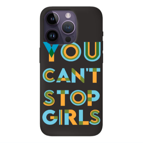 Apple iPhone 14 Pro  You Cant Stop Girls Black Colored Silicone TPU Θήκη