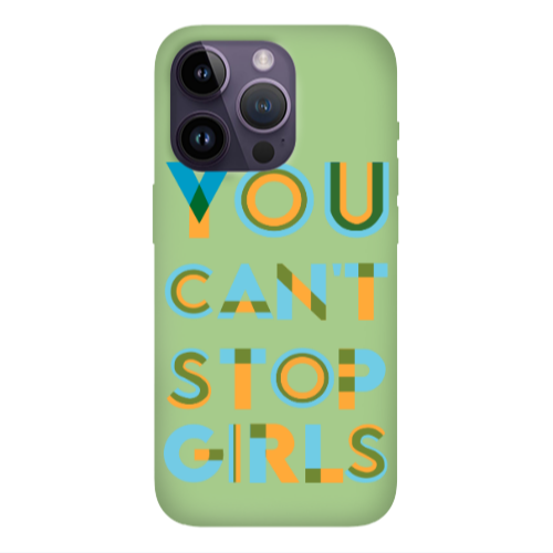 Apple iPhone 14 Pro Max You Cant Stop Girls Light Green Colored Silicone TPU Θήκη