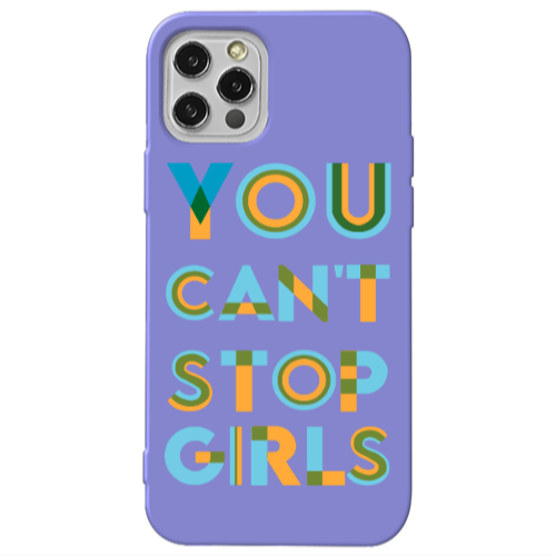Apple iPhone 12 Pro You Cant Stop Girls Purple Colored Silicone TPU Θήκη