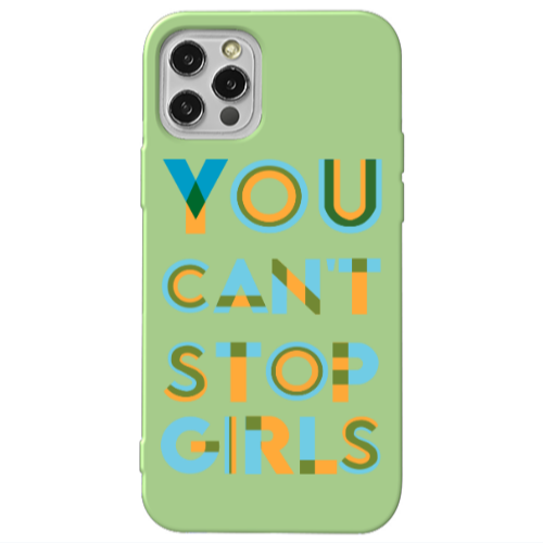 Apple iPhone 12 Pro You Cant Stop Girls Light Green Colored Silicone TPU Θήκη