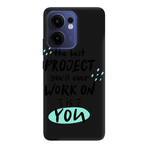 Oppo Reno 13 F The Best Project Black Colored Silicone TPU Θήκη