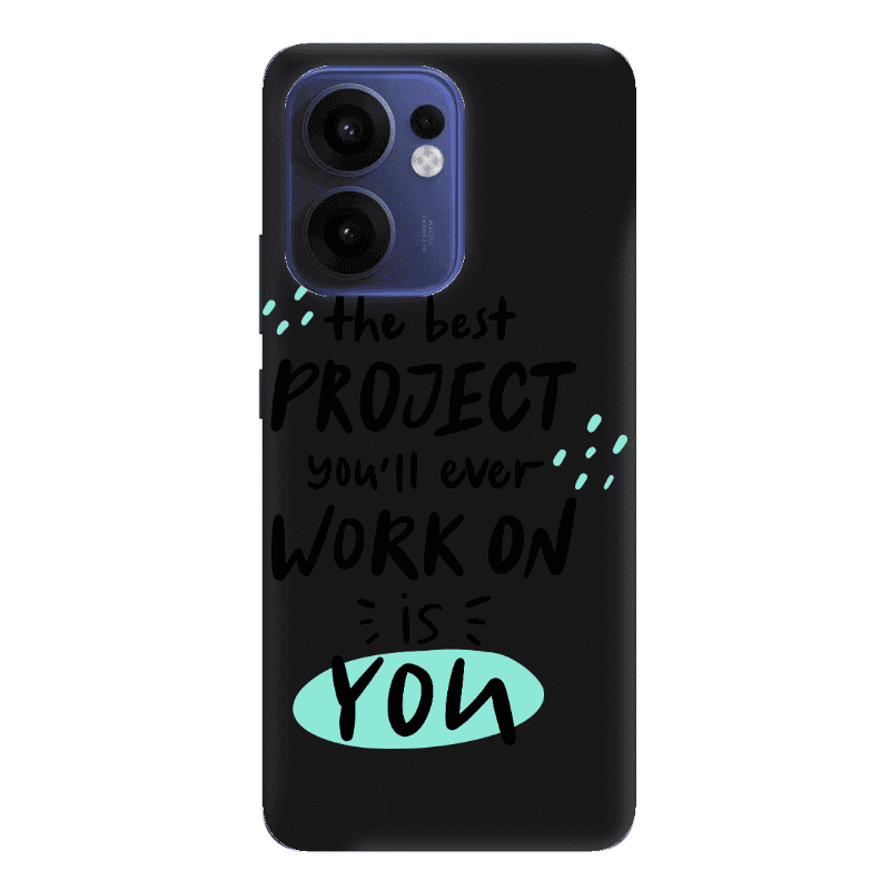 Oppo Reno 13 F The Best Project Black Colored Silicone TPU Θήκη