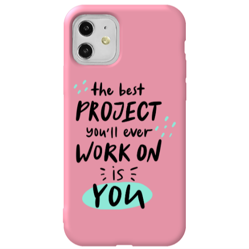Apple iPhone 11  The Best Project Pink Colored Silicone TPU Θήκη