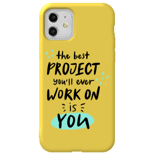 Apple iPhone 11  The Best Project Yellow Colored Silicone TPU Θήκη