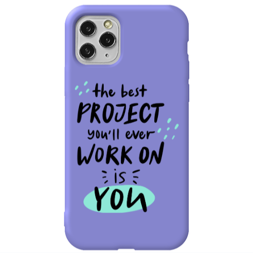 Apple iPhone 11 Pro The Best Project Purple Colored Silicone TPU Θήκη