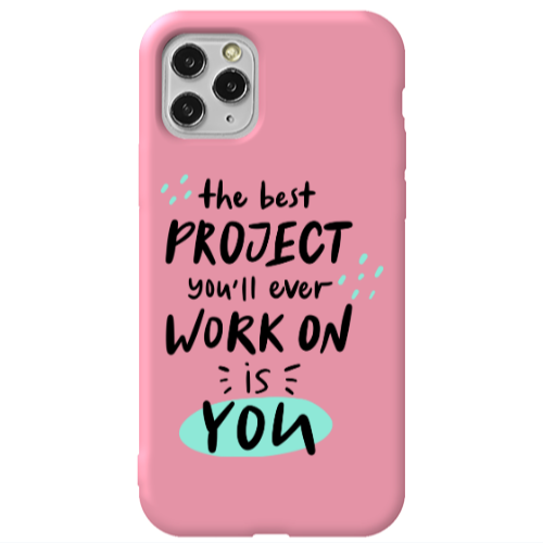 Apple iPhone 11 Pro The Best Project Pink Colored Silicone TPU Θήκη