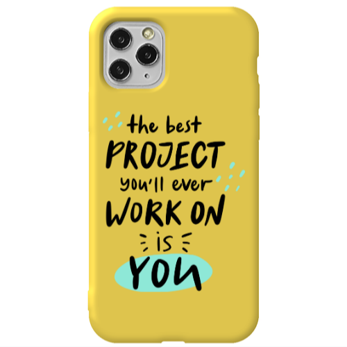 Apple iPhone 11 Pro The Best Project Yellow Colored Silicone TPU Θήκη