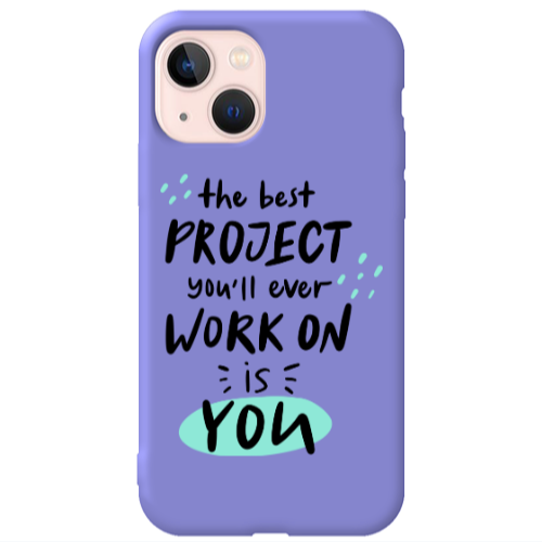 Apple iPhone 13 The Best Project Purple Colored Silicone TPU Θήκη