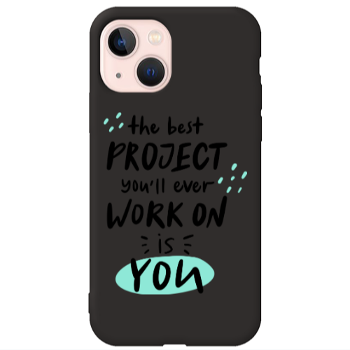Apple iPhone 13 The Best Project Black Colored Silicone TPU Θήκη