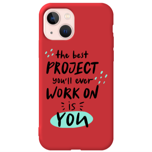 Apple iPhone 13 The Best Project Red Colored Silicone TPU Θήκη