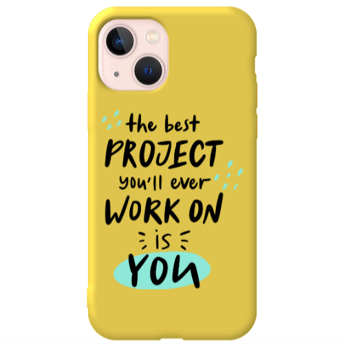 Apple iPhone 13 The Best Project Yellow Colored Silicone TPU Θήκη