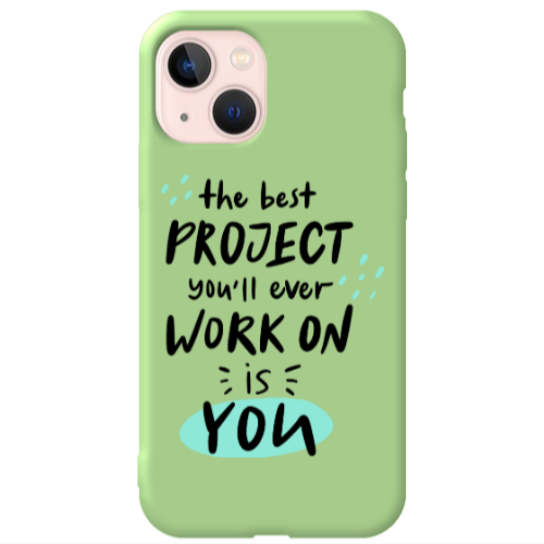 Apple iPhone 13 The Best Project Light Green Colored Silicone TPU Θήκη