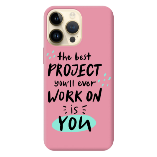 Apple iPhone 13 Pro Max The Best Project Pink Colored Silicone TPU Θήκη