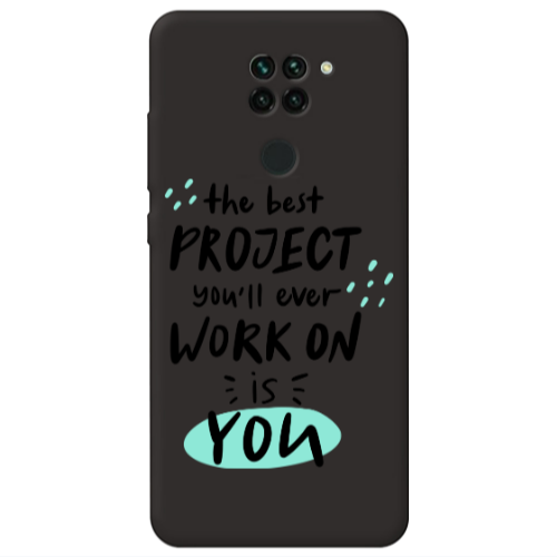 Xiaomi Redmi Note 9 The Best Project Black Colored Silicone TPU Θήκη