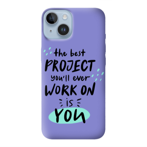 Apple iPhone 14  The Best Project Purple Colored Silicone TPU Θήκη