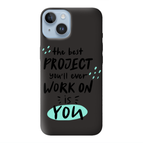 Apple iPhone 14  The Best Project Black Colored Silicone TPU Θήκη