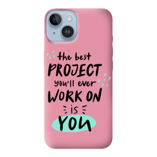 Apple iPhone 14 Plus The Best Project Pink Colored Silicone TPU Θήκη