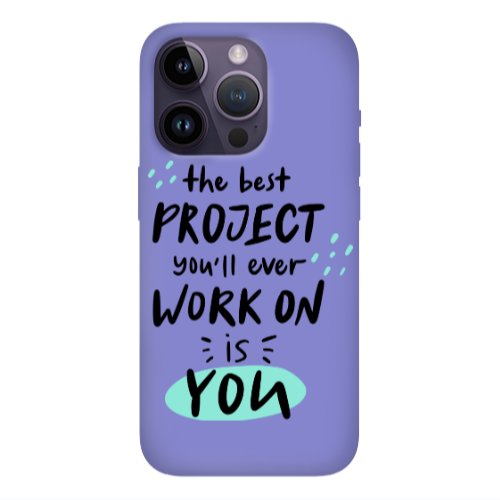 Apple iPhone 14 Pro  The Best Project Purple Colored Silicone TPU Θήκη