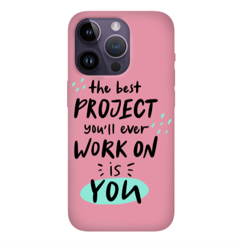 Apple iPhone 14 Pro  The Best Project Pink Colored Silicone TPU Θήκη