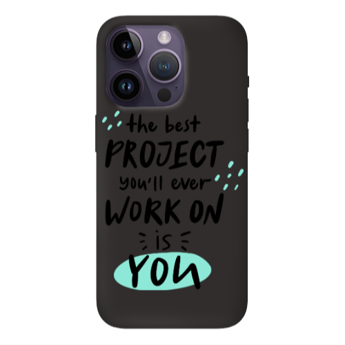 Apple iPhone 14 Pro  The Best Project Black Colored Silicone TPU Θήκη