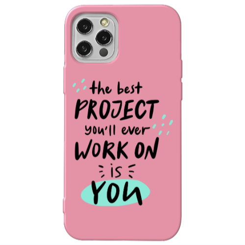 Apple iPhone 13 Pro The Best Project Pink Colored Silicone TPU Θήκη