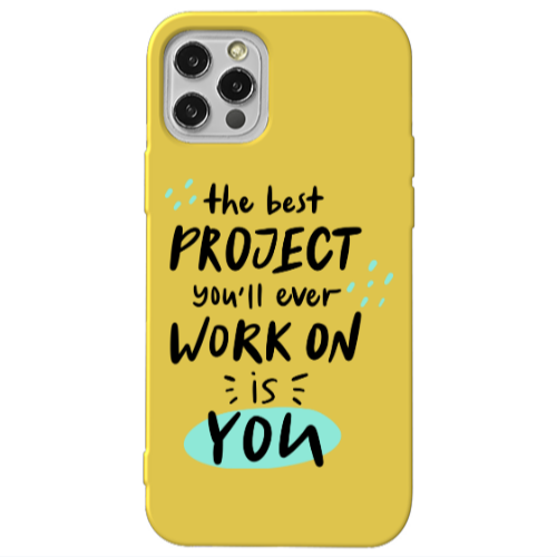 Apple iPhone 13 Pro The Best Project Yellow Colored Silicone TPU Θήκη