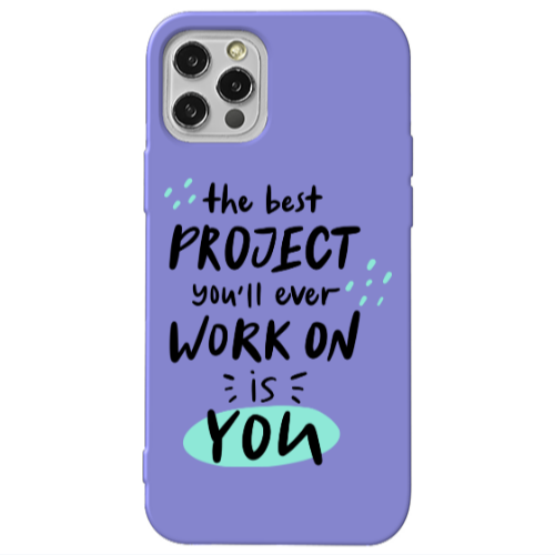 Apple iPhone 12 Pro The Best Project Purple Colored Silicone TPU Θήκη