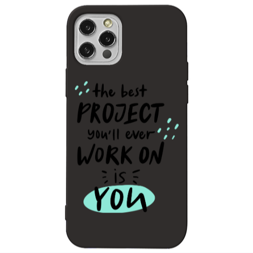 Apple iPhone 12 Pro The Best Project Black Colored Silicone TPU Θήκη