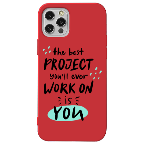 Apple iPhone 12 Pro The Best Project Red Colored Silicone TPU Θήκη