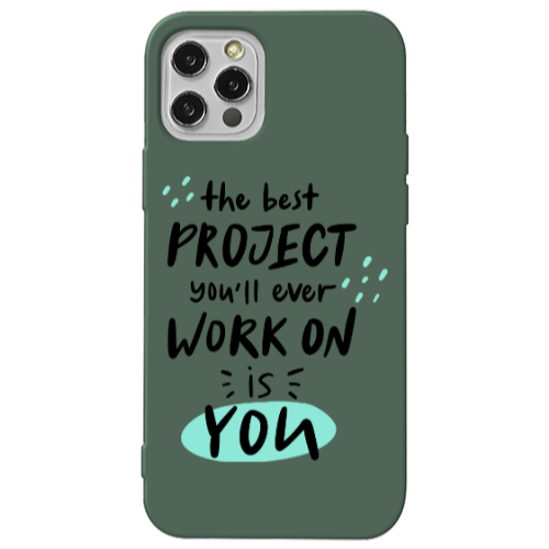 Apple iPhone 12 Pro The Best Project Dark Green Colored Silicone TPU Θήκη
