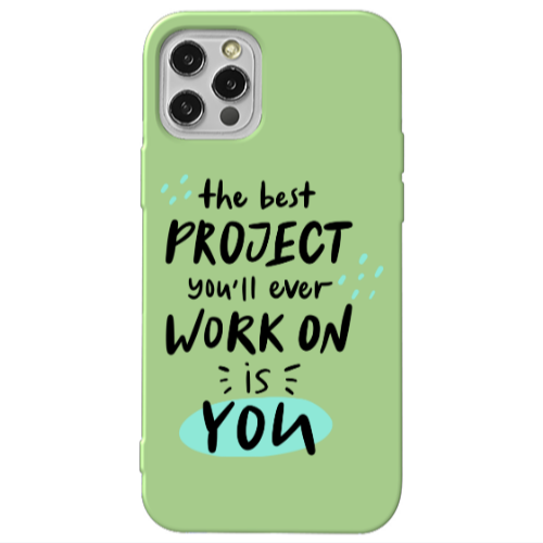 Apple iPhone 12 Pro The Best Project Light Green Colored Silicone TPU Θήκη