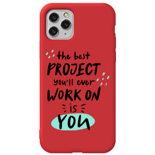 Apple iPhone 11 Pro Max The Best Project Red Colored Silicone TPU Θήκη