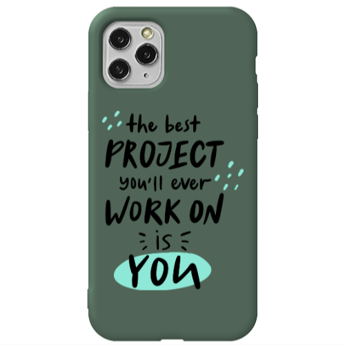 Apple iPhone 11 Pro Max The Best Project Dark Green Colored Silicone TPU Θήκη